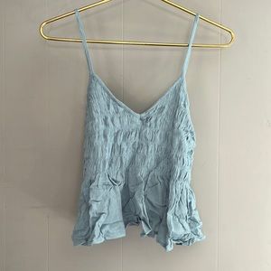 Ocean Drive | Blue Smocked top